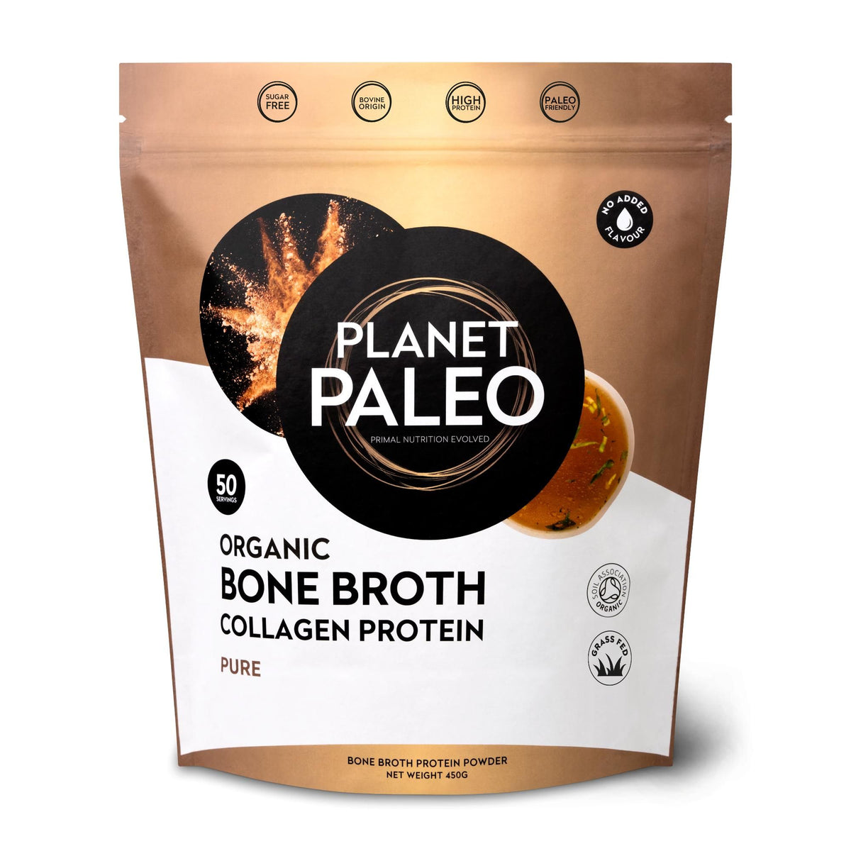 Planet Paleo Organic Bone Broth - Pure - 450g