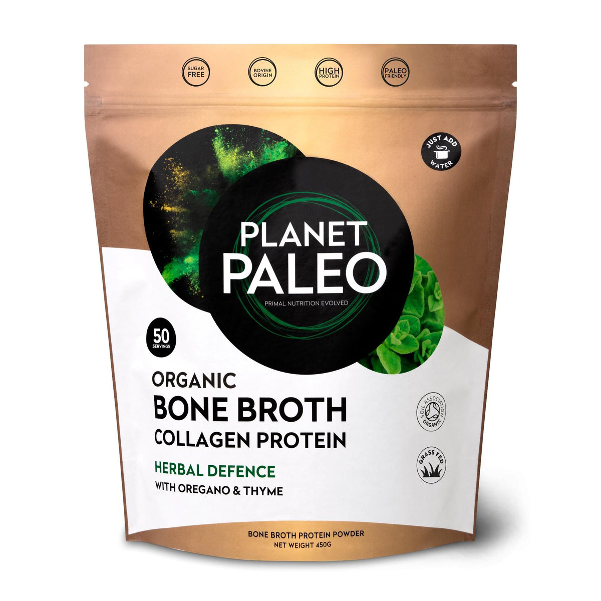 Planet Paleo Organic Bone Broth - Herbal Defence - 450g