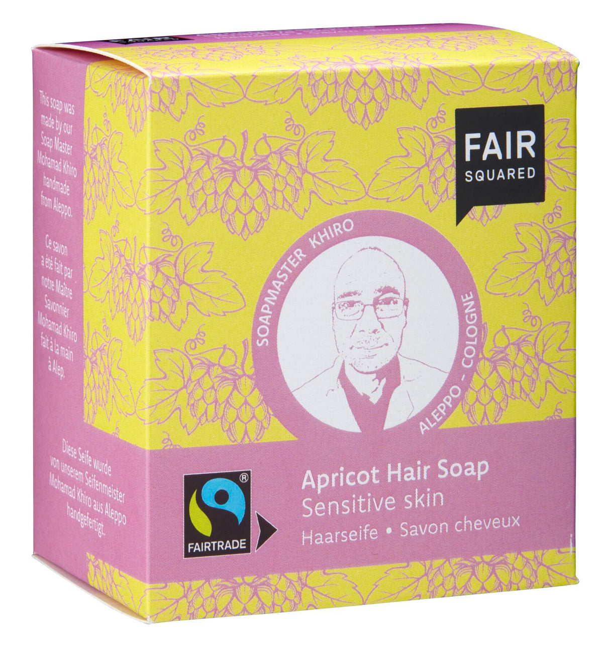 Fair Squared Hair Soap (Apricot) Sensitive Scalp (includes cotton soap bag) - 2 x 80g