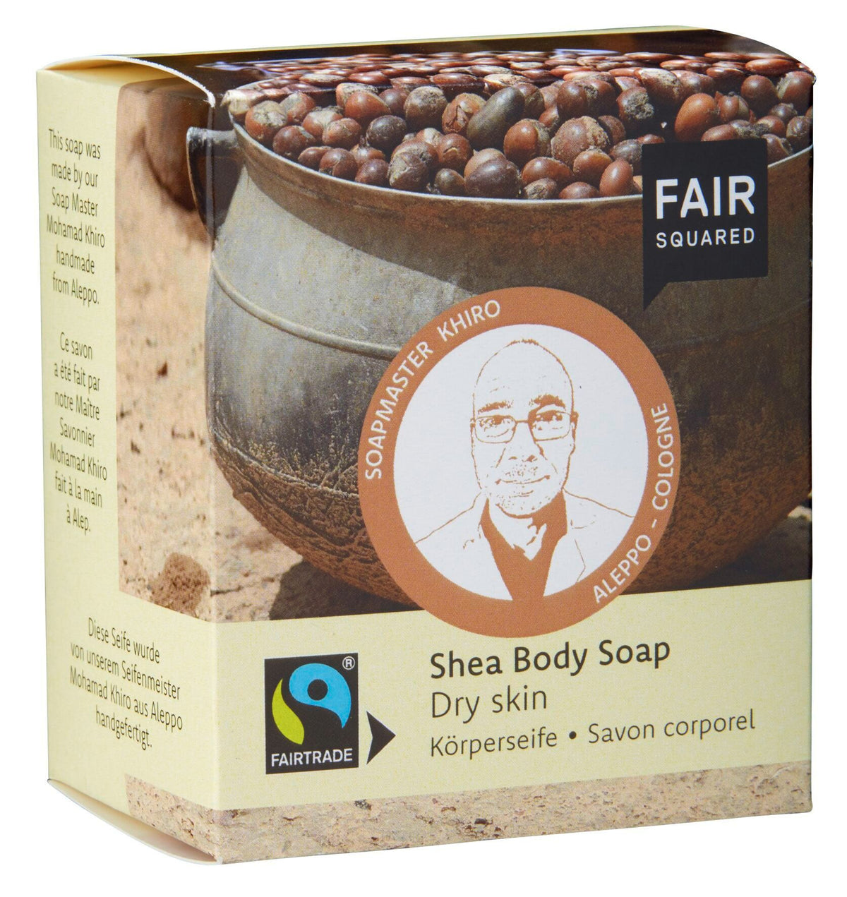 Fair Squared Body Soap (Shea) - Dry Skin (includes cotton soap bag) - 2 x 80g