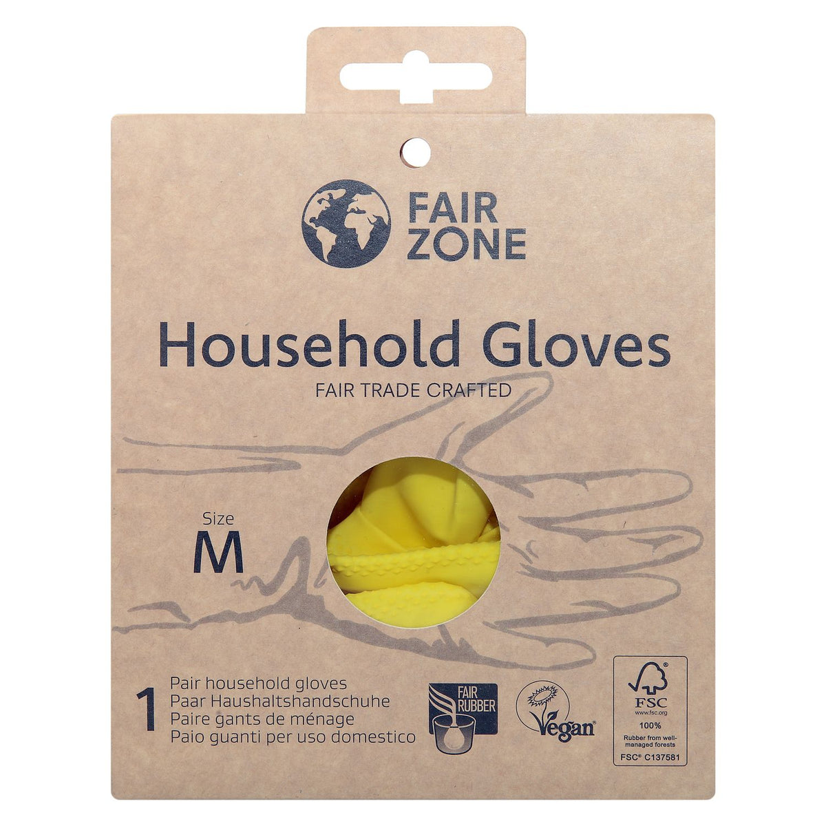 Fairzone Rubber Gloves - Size M (Yellow) - 1