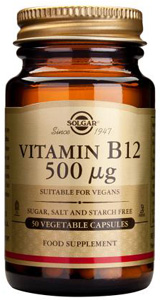 Solgar Vitamin B12 500mcg - 50 Veg Caps