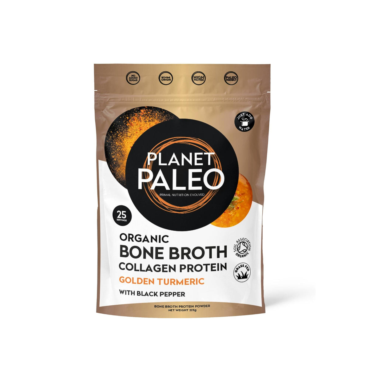 Planet Paleo Organic Bone Broth - Golden Turmeric - 225g
