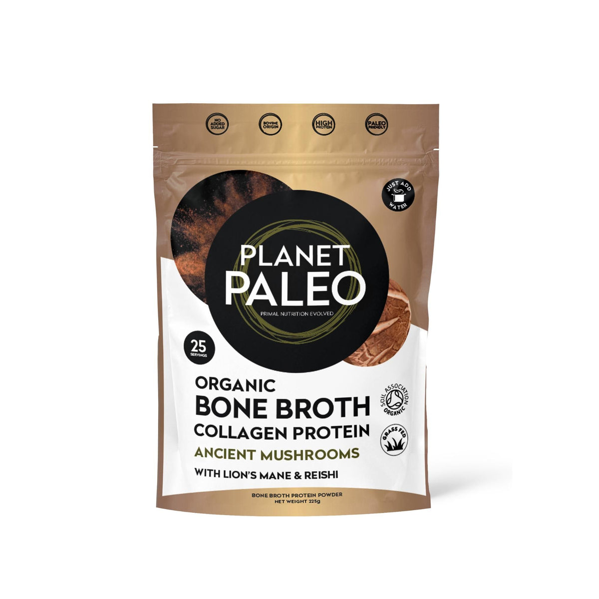 Planet Paleo Organic Bone Broth - Ancient Mushrooms - 225g