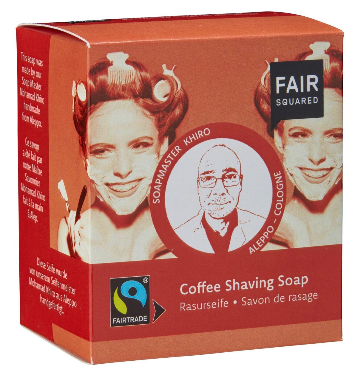 Fair Squared Shaving Soap (Coffee) (includes cotton soap bag) - 2 x 80g