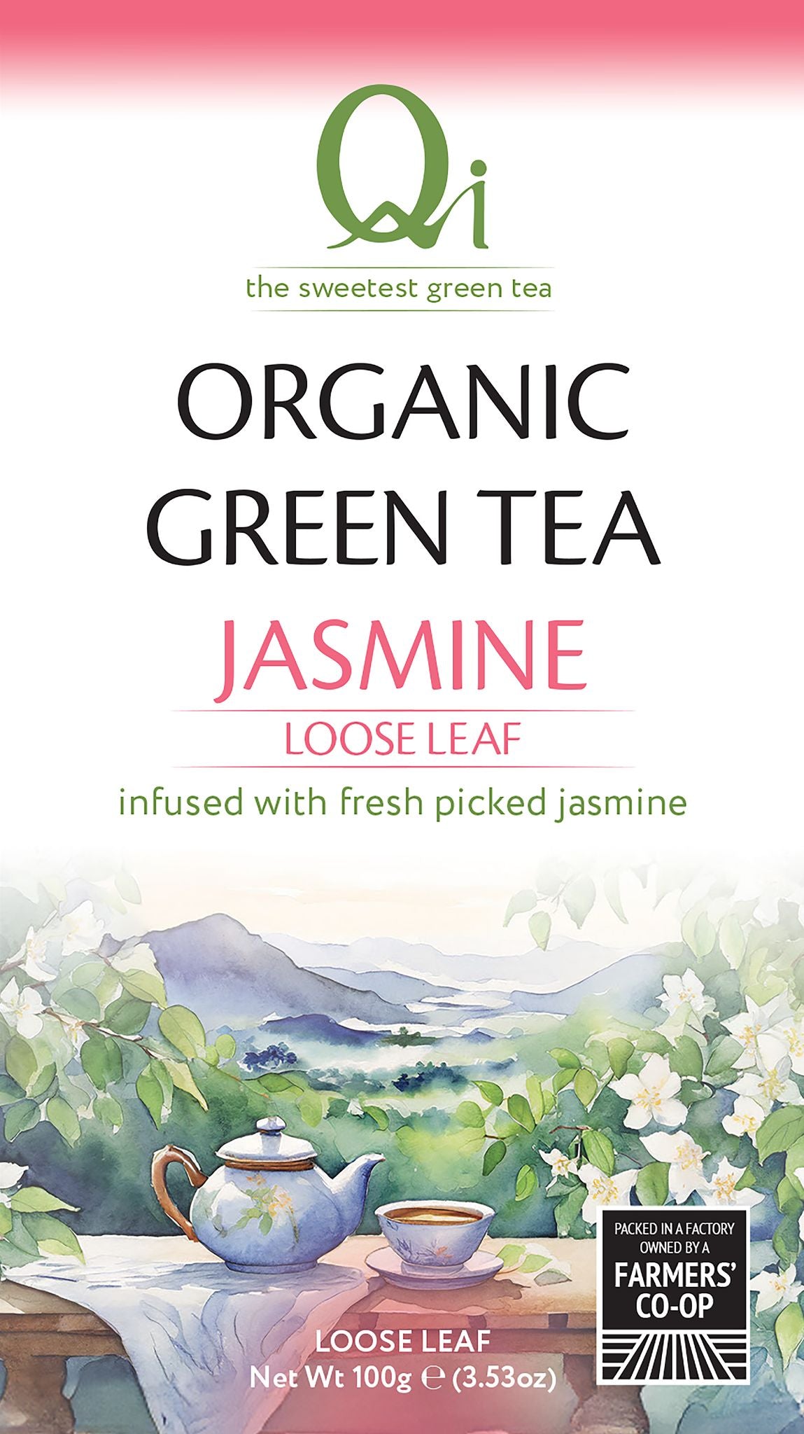 Qi Teas Organic Jasmine Loose Leaf Tea - 100g