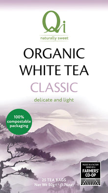 Qi Teas Organic Fairtrade White Tea - 25 bags / 50g
