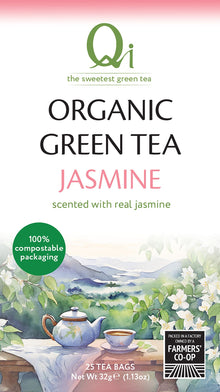 Qi Teas Organic Green Tea & Jasmine - 25 bags / 50g