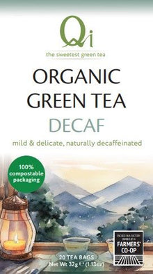 Qi Teas Organic Decaffeinated Green Tea - 20 bags / 32g