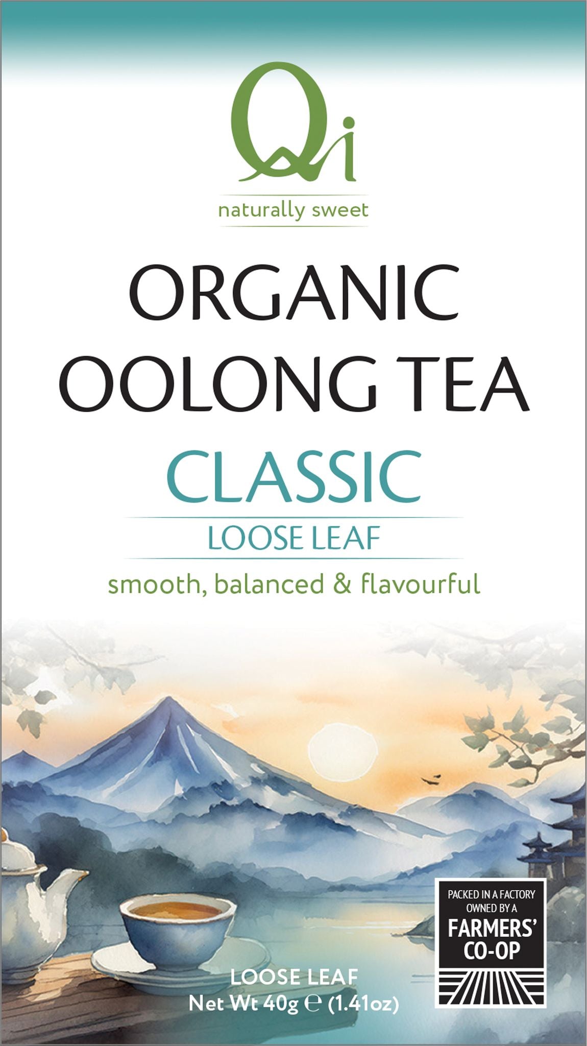 Qi Teas Organic Oolong Loose Leaf Tea - 40g