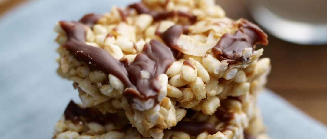 Cashew, Coconut and Chocolate Crispy Squares