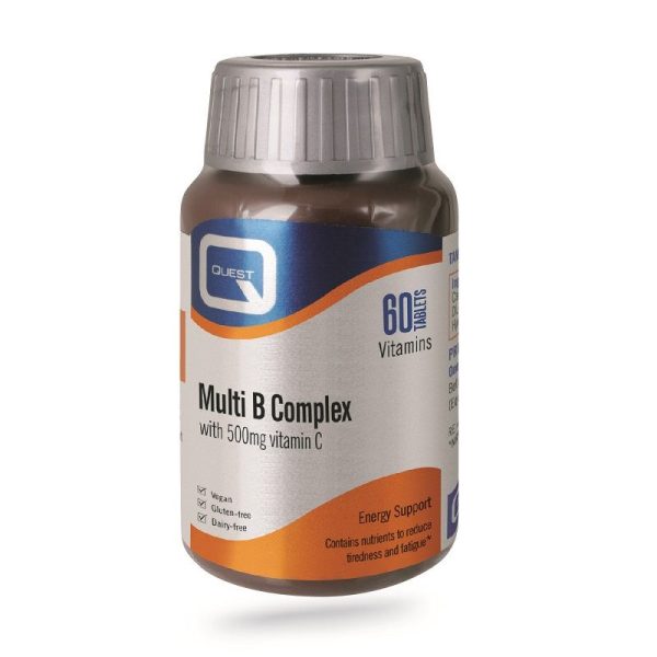 Quest Mega B Complex - B Complex with 1000mg Vitamin C - 60 Tabs