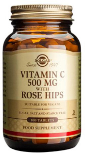 Solgar Vitamin C 500mg with Rose Hips - 100 Tabs