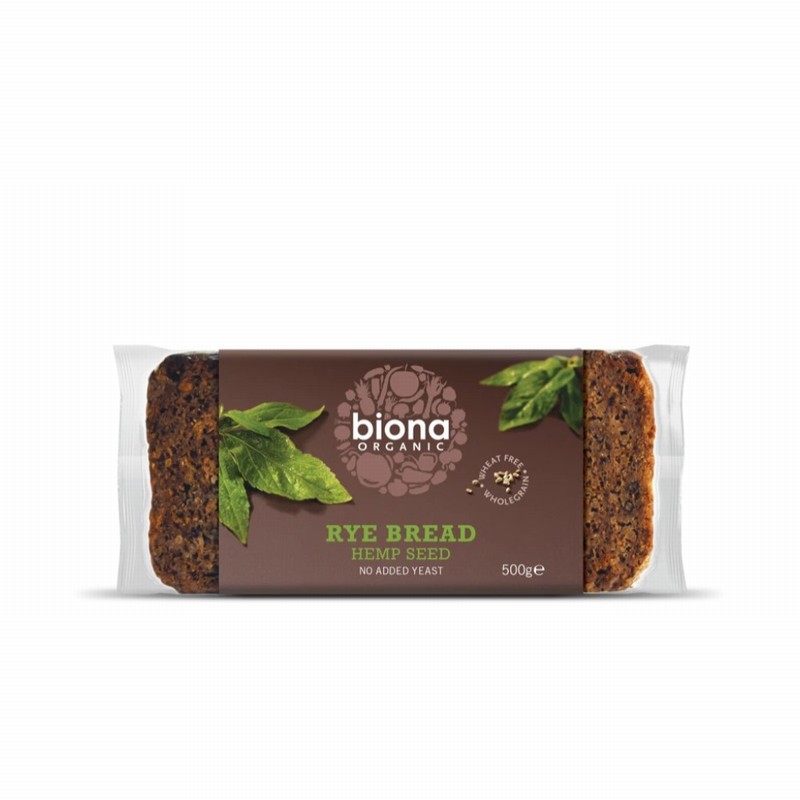 Biona Organic Wholemeal Rye Hemp Bread - 500g - Image 2
