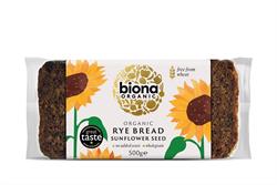 Biona Organic Wholemeal Rye Sunflower Seed Bread - 500g