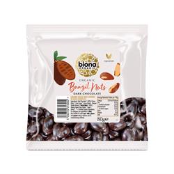 Biona Organic Plain Chocolate Brazil Nuts - 80g