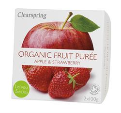 Clearspring Apple & Strawberry Fruit Puree - 2 x 100g