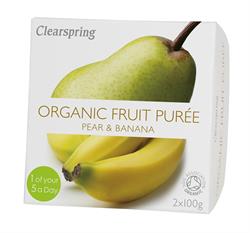 Clearspring Pear & Banana Fruit Puree - 2 x 100g