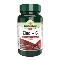 Nature&039;s Aid Zinc Lozenges - Peppermint - 30tablets