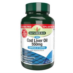 Nature&039;s Aid Promo Packs Cod Liver Oil 550mg - 120caps