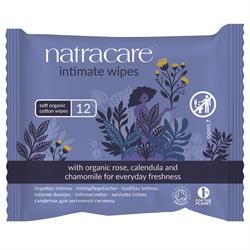 Natracare Organic Cotton Intimate Wipes - 12 Wipes