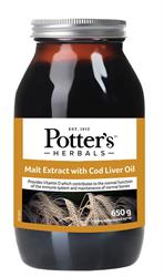 Potters Malt Extract with Cod Liver Oil - 650g