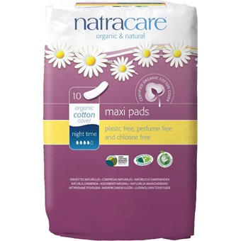 Natracare Maxi Pads Night Time - 10 Pads - Image 2